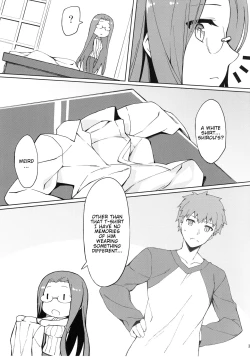 Page 4 of Rider-san to Hadawai. | Rider and naked white shirt.