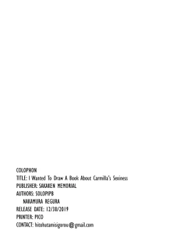 Page 29 of Carmilla-san no Ecchi na no ga Kakitakatta Hon | I Wanted To Draw A Book About Carmilla's Sexiness