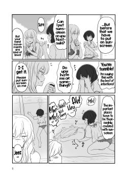 Page 4 of Umi de Roshutsu Play Shichau Yuriple | A yuri couple does exhibitionism at the beach
