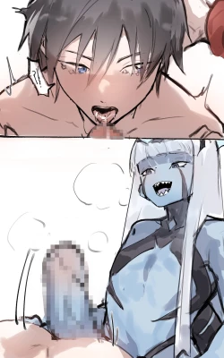 Page 4 of Zero Two and Zero One x Hiro futa