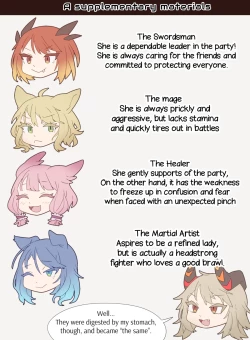 Page 8 of The dragon girl swallows all the adventurers whole in a swollen belly samesize vore comic